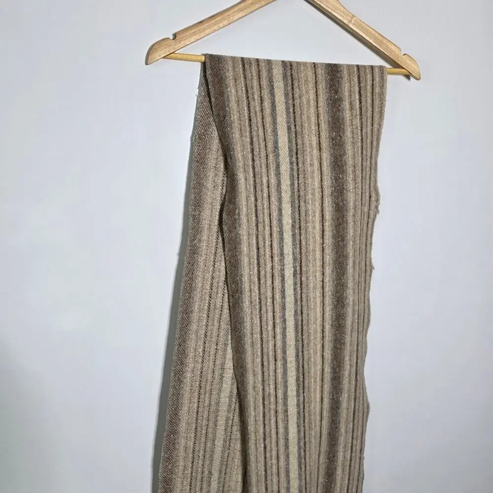 Super Long Wool striped yard fringed sweater scarf in great condition 76